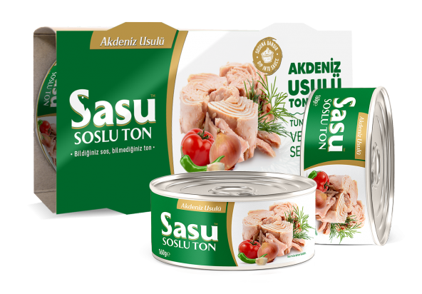Sasu Akdeniz Usulü Ton Balığı 12x160G Bütün Dilim