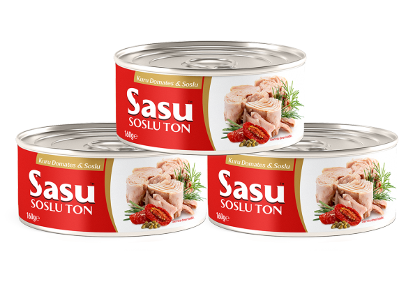 Sasu Kuru Domatesli & Soslu Ton Balığı 12x160G Bütün Dilim