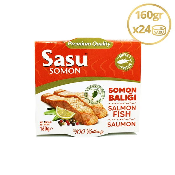 Sasu Zeytinyağlı Somon Balığı 1 Koli 24x160 gr Bütün Dilim ürün görseli 1