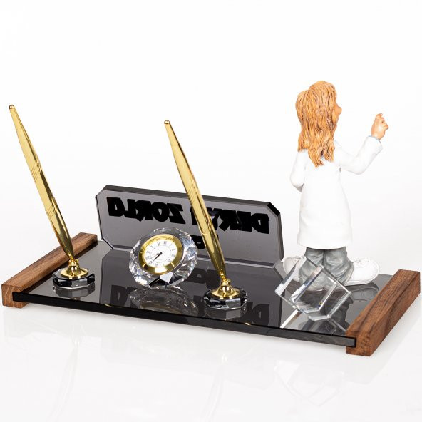 Kadın Eczacı Biblolu Masa İsimliği Hediye Kristal Masa İsimlik - Resim 3