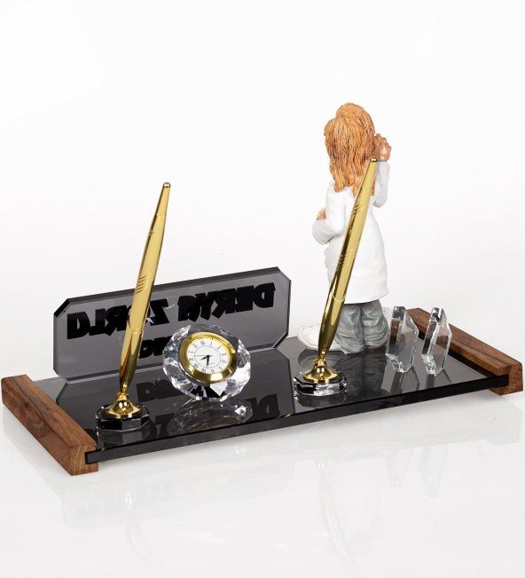 Kadın Eczacı Biblolu Masa İsimliği Hediye Kristal Masa İsimlik - Resim 7