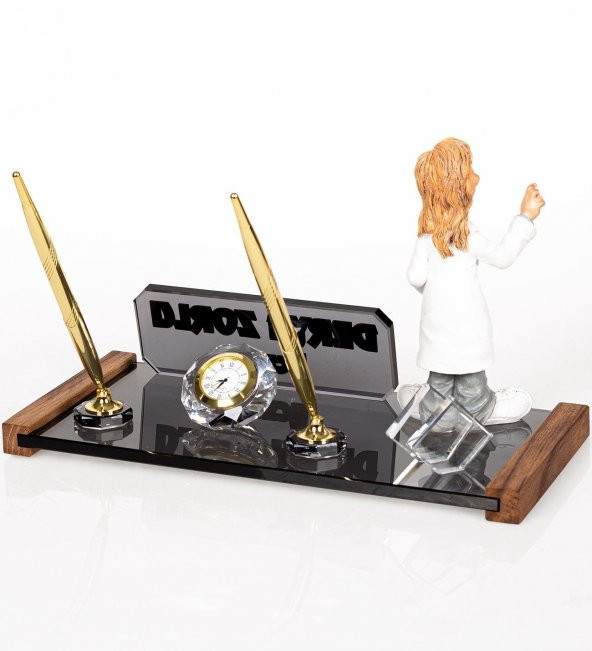 Kadın Eczacı Biblolu Masa İsimliği Hediye Kristal Masa İsimlik - Resim 8