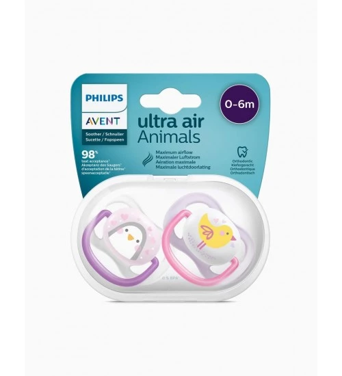 Philips Avent Ultra Air Animals 2li Emzik 0-6 Ay - Kız