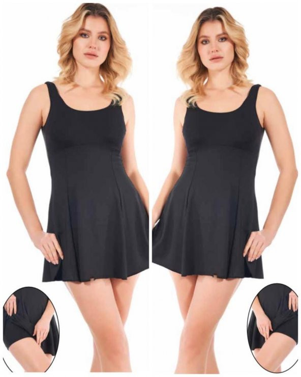 ESTİVA 22500 SİYAH BÜYÜK BEDEN ETEKLİ MAYO - Resim 6