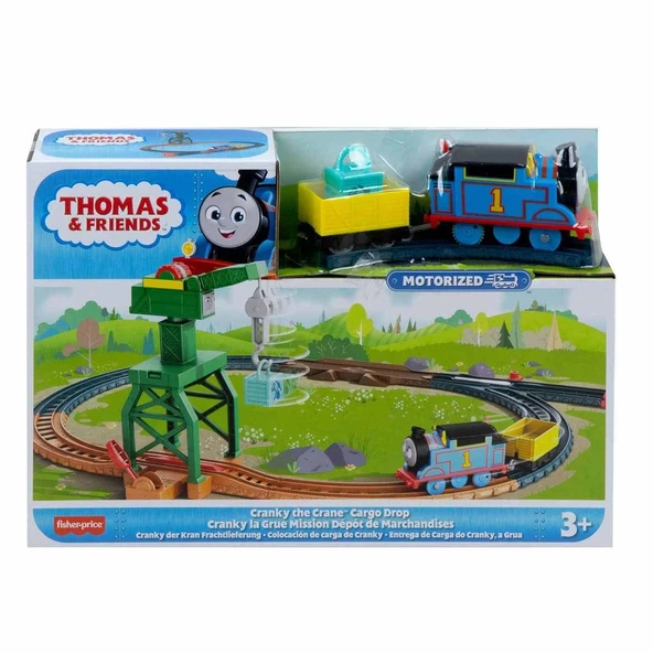 Orjinal Fisher Price Thomas ve Arkadaşları Thomas Tren ve Vinç Cranky The Crane Cargo Drop HGY79 - 5
