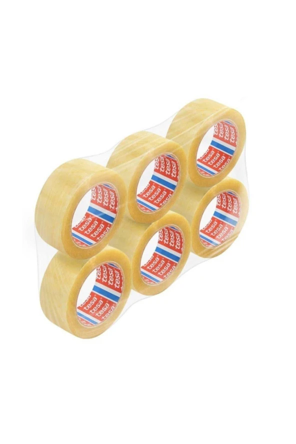 Tesa Doğal Kauçuk Koli Bandı 45 mm x 100 Metre Şeffaf (6 Lı Paket)