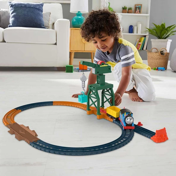 Orjinal Fisher Price Thomas ve Arkadaşları Thomas Tren ve Vinç Cranky The Crane Cargo Drop HGY79