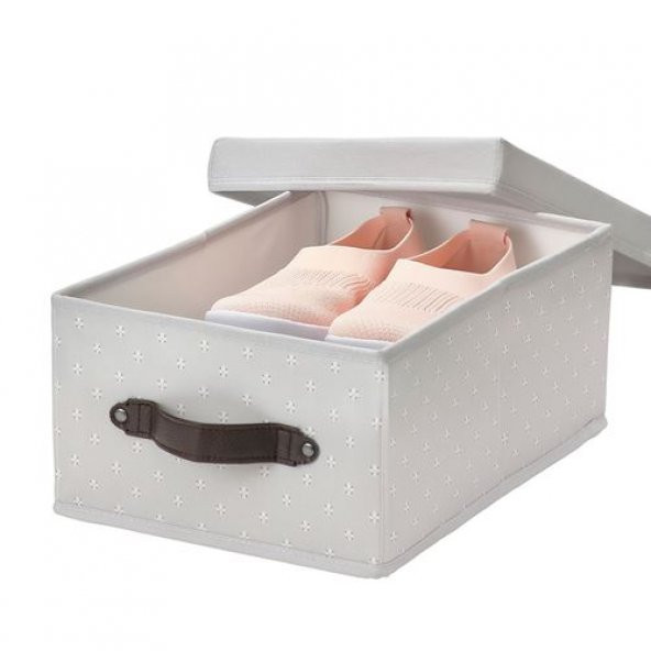 Kapaklı Kulplu Kutu Gri IKEA 25x35x15 cm cm Kulplu Düzenleyici , Organizer Hurç - 2
