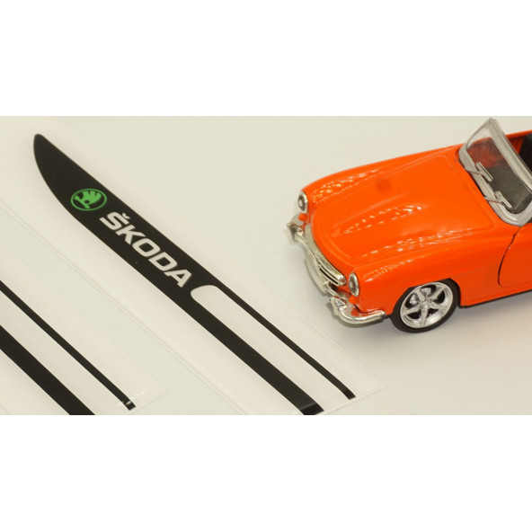 Skoda Logo Yan Çamurluk 3M 3D Damla Silikon Yeni Nesil Logo Amblem - 5