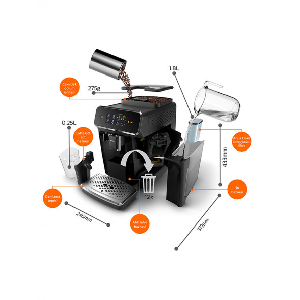 Philips 2200 Serisi EP2231/40 Tam Otomatik Kahve Makinesi - 7