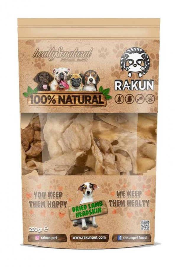 Rakun Kuzu Kelle Derisi Köpek Ödülü 200 Gr