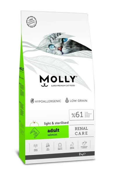 Molly Hipoalerjenik Somonlu Kısırlaştırılmış Kedi Maması 2 Kg
