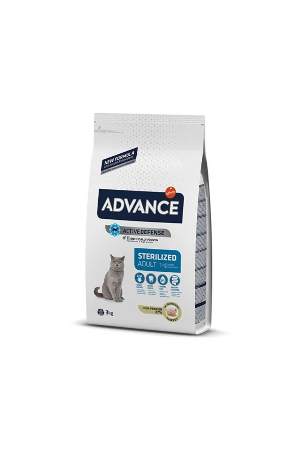 Advance Sensitive Hassas Deri Hindili Kısırlaştırılmış Kedi Maması 3 Kg