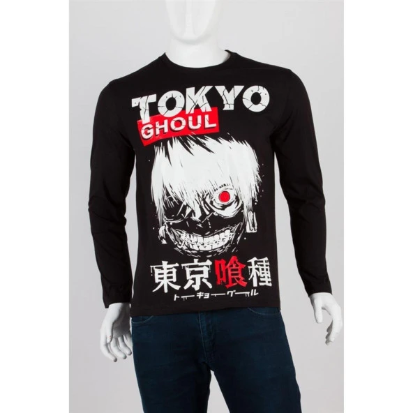 Tokyo Ghoul Unisex Pamuklu Regular Fit Siyah Tişört Small