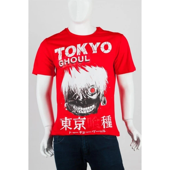 Tokyo Ghoul Unisex Pamuklu Regular Fit Kırmızı Tişört X-Large