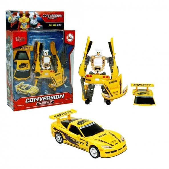 Vardem Işıklı Sesli Dönüşebilen Robot - 998-4-Sarı