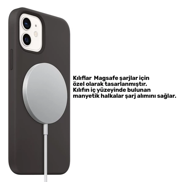 İphone 12 Pro Max Magsafe Silikon Case Telefon Kılıfı - Resim 10