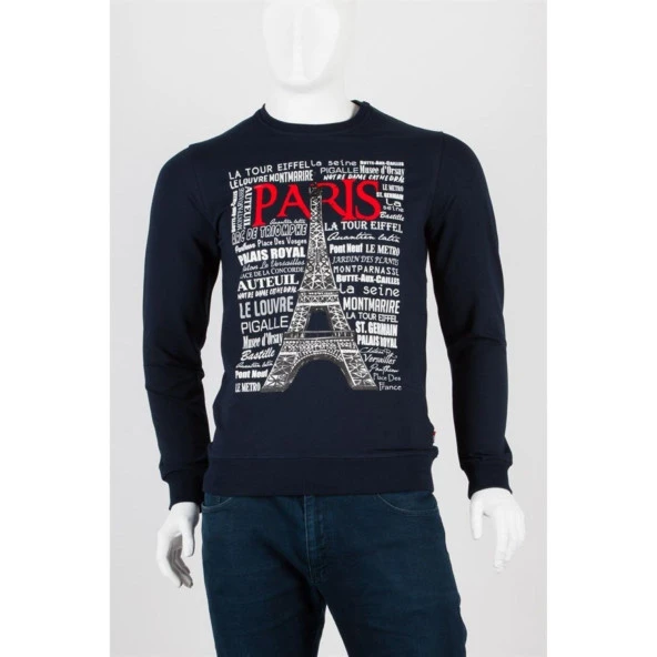 Paris Unisex Pamuklu Slim Fit Sweatshirt Small