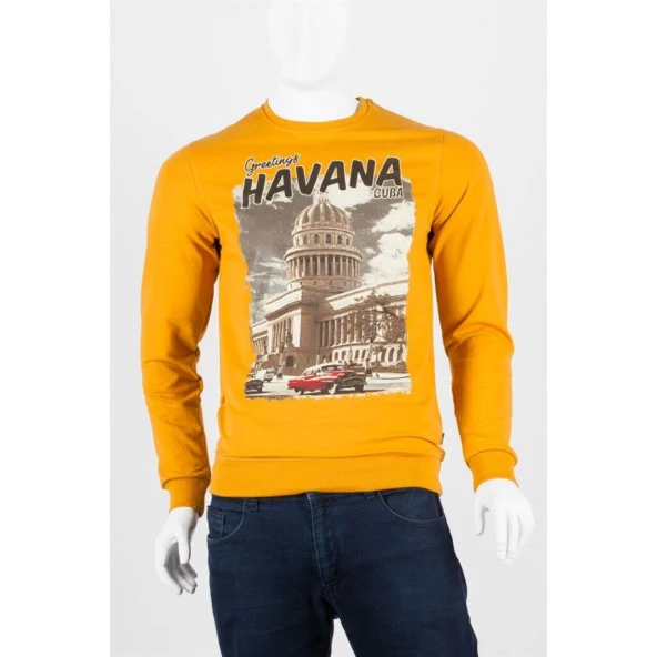 Havana Unisex Pamuklu Slim Fit Sweatshirt Small