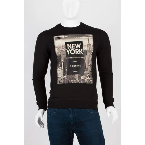 New York Unisex Pamuklu Slim Fit Sweatshirt Medium