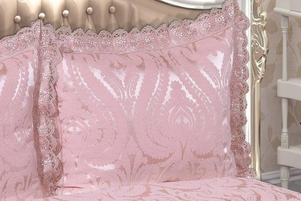 Finezza Tulip Polyester Pamuk Şönil Pudra Yatak örtüsü Çift Kişilik 3 Prç. - 926 - 5