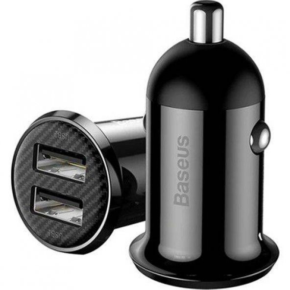Polham BASEUS Grain Pro 2x USB Girişli Araç Çakmaklık Hızlı Şarj Adaptörü,12V-24V Tüm Araçlara Uyum