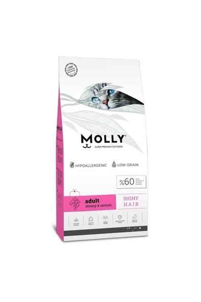 Molly Hipoalerjenik Karides ve Somonlu Yetişkin Kedi Maması 2 Kg