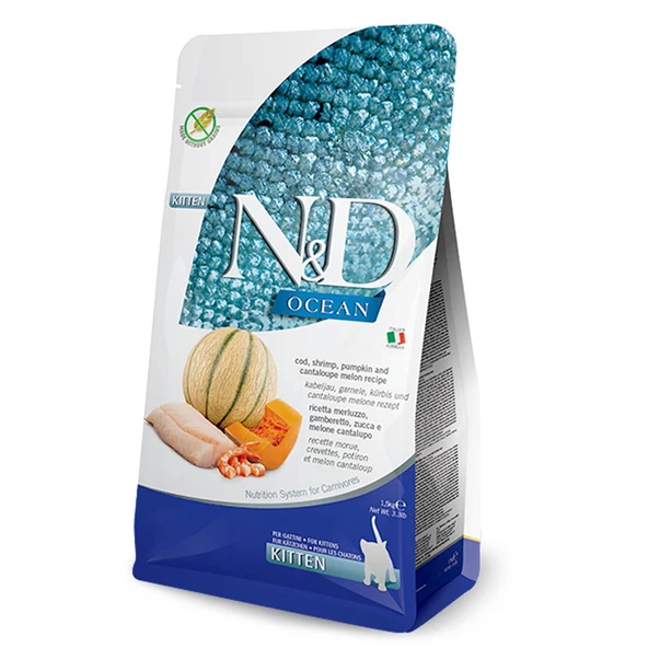 N&D Ocean Morina Balıklı Balkabaklı Karidesli Yavru Kedi Maması 5 Kg