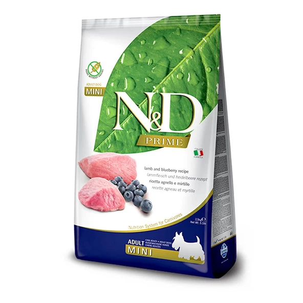 N&D Tahılsız Kuzulu&Yabanmersinli Mini Irk Yetişkin Köpek Maması 2,5 KG