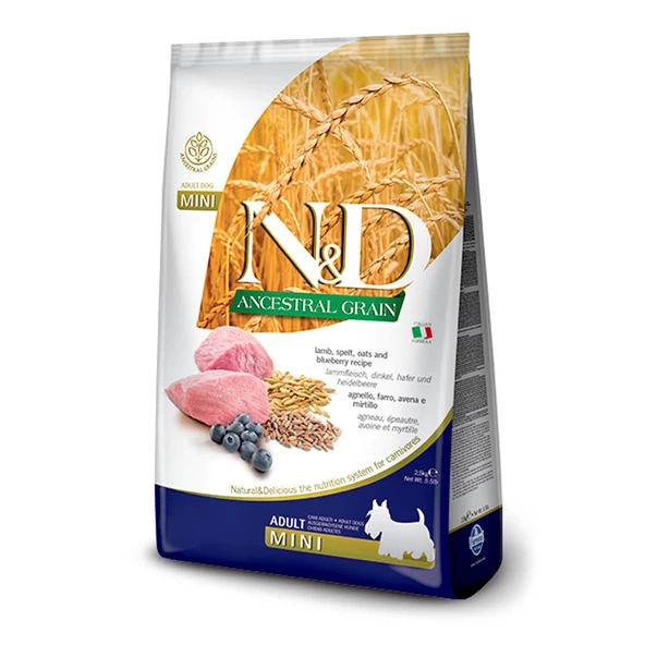 N&D Az Tahıllı Kuzulu&Yabanmersinli Mini Irk Yetişkin Köpek Maması 2,5 KG