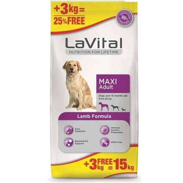Lavital Kuzu Etli Büyük Irk Yetişkin Köpek Maması 15 kg