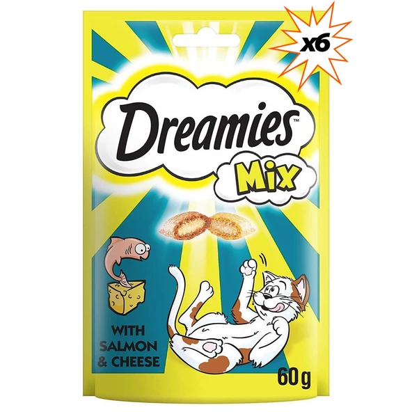 DREAMIES PEYNİRLİ & SOMONLU MİX 60g x 6 Adet