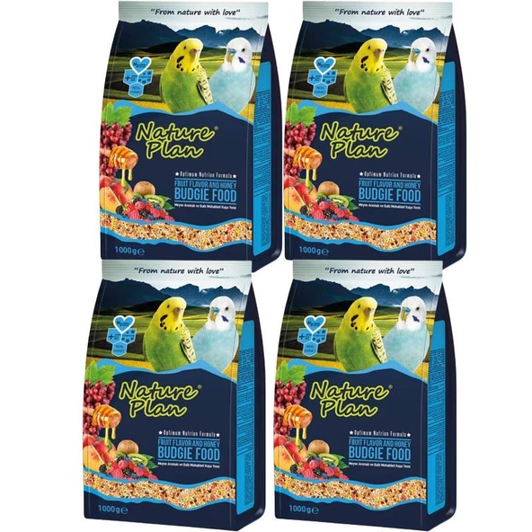 Nature Plan Meyve Aromalı+ Ballı Muhabbet Yemi 1000gr x 4 Adet