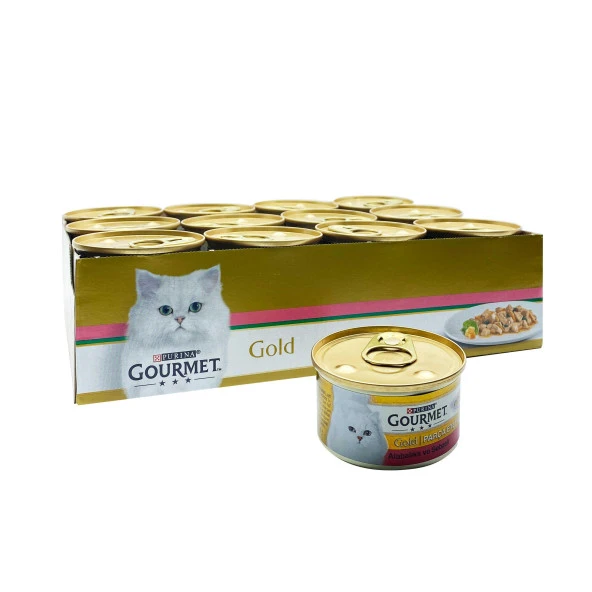 Gourmet Alabalıklı ve Sebzeli Konserve Kedi Maması 85gx12 Adet