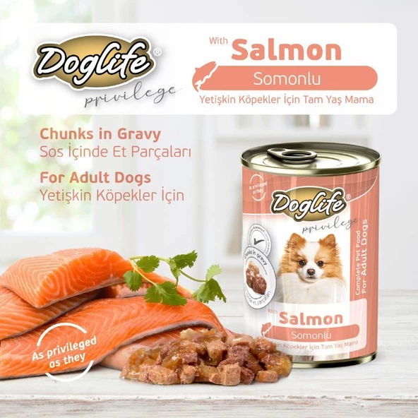 DOGLİFE SOMONLU KÖPEK KONSERVE 400GR x 12 Adet - 2