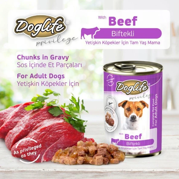 DOGLİFE BİFTEKLİ KÖPEK KONSERVE 400GR x 12 Adet - 2