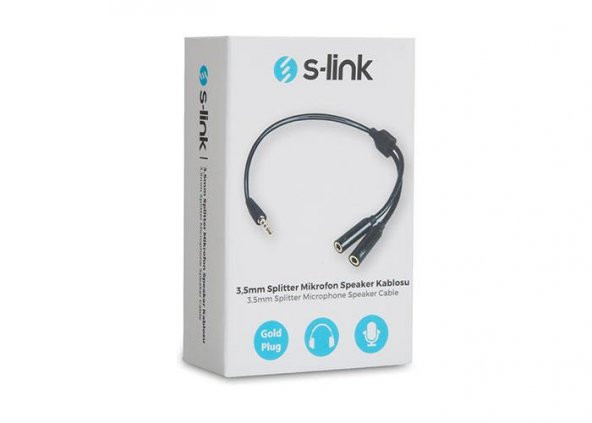 S-link SL-302MS 3.5mm Mikrofon Kulaklık Çoklayıcı Kablo, Çevirici - 5