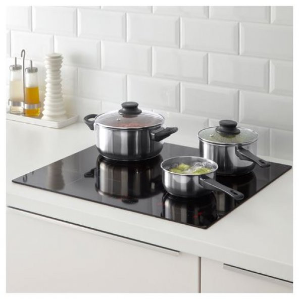 3 Lü Tencere Seti Kapaklı IKEA 3Lü Çelik Tencere Paslanmaz Çelik 3 Lü Set - 3