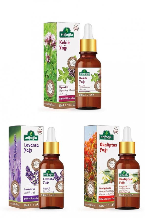 Arifoğlu Lavanta Yağı + Kekik Yağı + Okaliptus Yağı 3 x 20 ml. ürün görseli