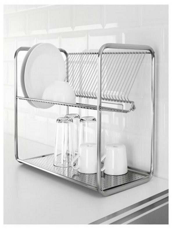 2 Katlı Bulaşık Sepeti IKEA Paslanmaz Çelik Bulaşıklık 27x50 cm - 2