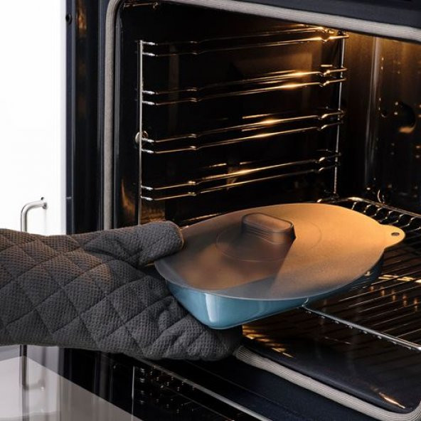 3 Lü Silikon Tencere Kapağı, Silikon Kauçuk IKEA Gri Renk Pratik Kapaklar Yuvarlak - 3