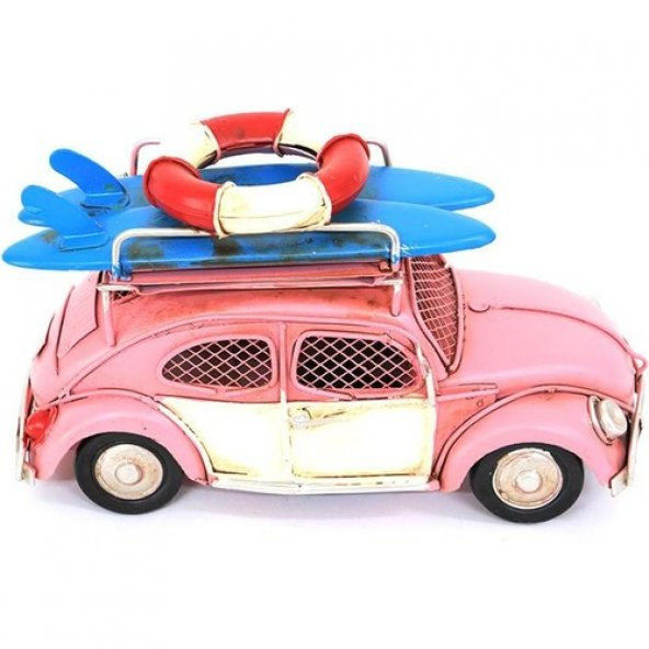 Dekoratif Metal Araba Çerçeveli ve Kumbaralı Biblo Hediyelik - Resim 3