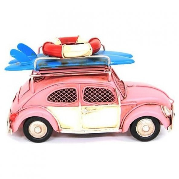 Dekoratif Metal Araba Çerçeveli ve Kumbaralı Biblo Hediyelik - Resim 4