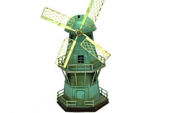 Dekoratif Metal Yel Değirmeni Kumbara Vintage Biblo Hediyelik - 6