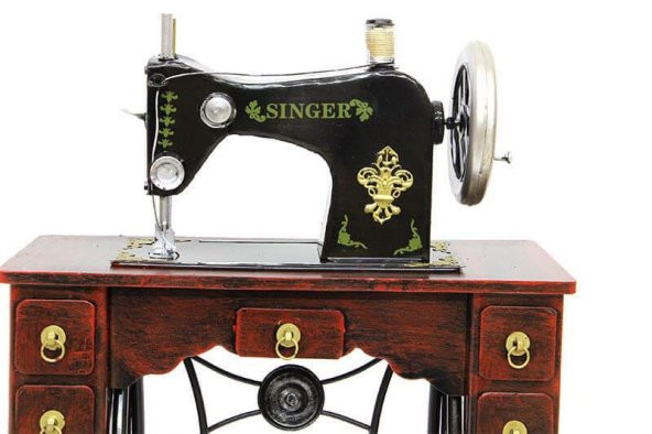 Dekoratif Metal Dikiş Makinesi Vintage Ev Ofis Hediyelik - Resim 2