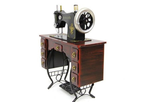 Dekoratif Metal Dikiş Makinesi Vintage Ev Ofis Hediyelik - Resim 4