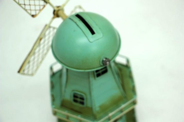 Dekoratif Metal Yel Değirmeni Kumbara Vintage Biblo Hediyelik - 3