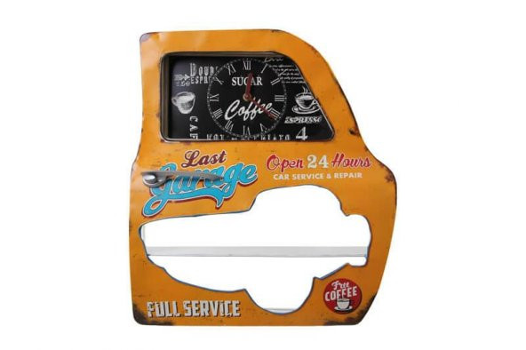 Dekoratif Garage Temalı Sarı Araba Kapısı Araba Kapısı Duvar Rafı - Resim 3