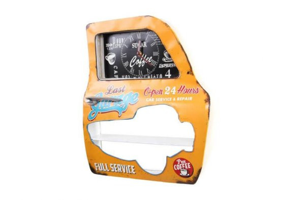 Dekoratif Garage Temalı Sarı Araba Kapısı Araba Kapısı Duvar Rafı - Resim 2