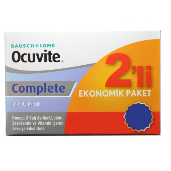 Yeni Ambalaj Ocuvite Complete 60 Kapsül - İkili Paket